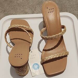 A New Day Women's Beige Braided Sandals
